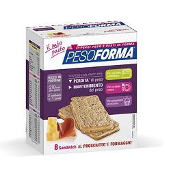 PESOFORMA SANDWICH PROSCIUTTO/FORMAGGIO 4 PASTI 8 PEZZI X 25 G - Farmapre