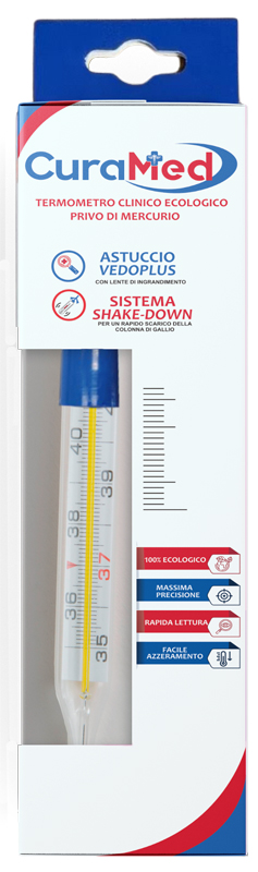 TERMOMETRO CLINICO OVALE AL GALLIO CON AGITATORE CURATERM - Farmapre