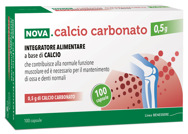 NOVA CALCIO CARBONATO 0,5 G 100 CAPSULE - Farmapre