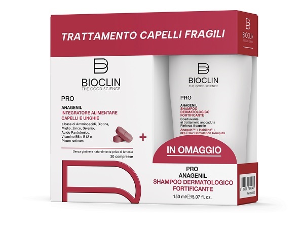 BIOCLIN PRO ANAGENIL 30 COMPRESSE + SHAMPOO FORTIFICANTE 150 ML PROMO - Farmapre