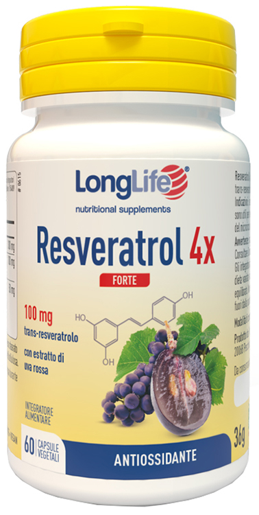 LONGLIFE RESVERATROL 4X FORTE 60 CAPSULE VEGETALI - Farmapre