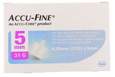AGO PER PENNA DA INSULINA ACCU-FINE PEN NEEDLE ACCU-CHEK GAUGE 31 X 5MM 100 PEZZI - Farmapre
