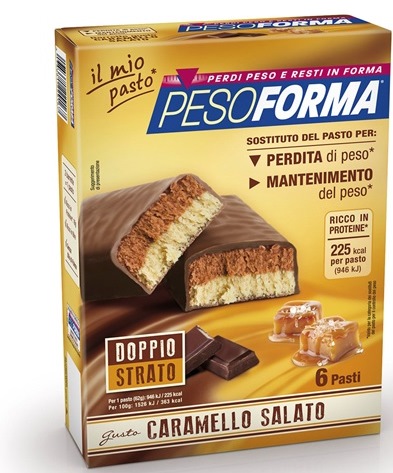 PESOFORMA BARRETTA AL CARAMELLO SALATO 12 PEZZI DA 31 G - Farmapre