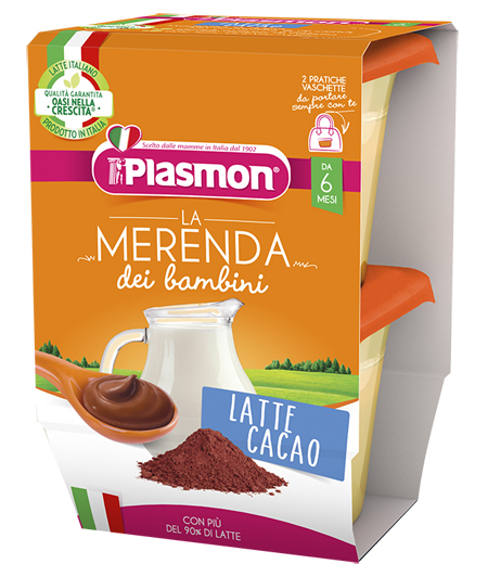 PLASMON LA MERENDA DEI BAMBINI MERENDE LATTE CACAO ASETTICO 2 X 120 G - Farmapre