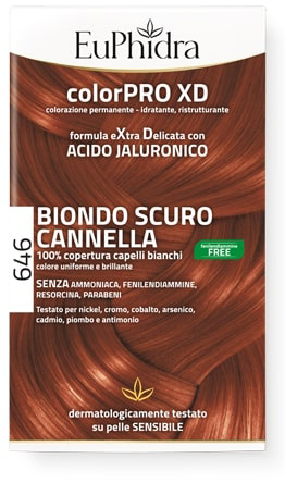 EUPHIDRA COLORPRO GEL COLORANTE CAPELLI XD 646 CANNELLA 50 ML IN FLACONE + ATTIVANTE + BALSAMO + GUANTI - Farmapre