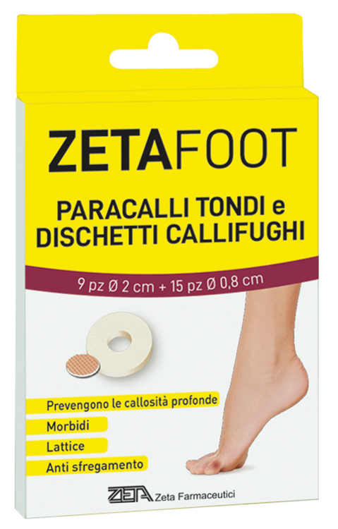 ZETAFOOT PARACALLO TONDO 9 PEZZI + DISCHETTO CALLIFUGO 15 PEZZI - Farmapre