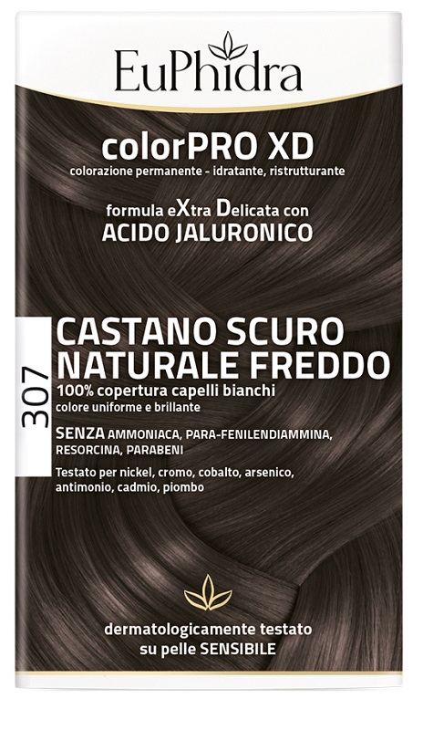 EUPHIDRA COLORPRO XD 307 CASTANO SCU NATURALE F COLORE + ATTIVANTE + BALSAMO + CUFFIA + GUANTI - Farmapre