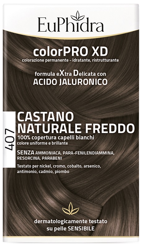EUPHIDRA COLORPRO XD 407 CASTANO NATURALE F COLORE + ATTIVANTE + BALSAMO + CUFFIA + GUANTI - Farmapre