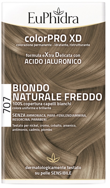 EUPHIDRA COLORPRO XD 707 BIONDO NATURALE F COLORE + ATTIVANTE + BALSAMO + CUFFIA + GUANTI - Farmapre