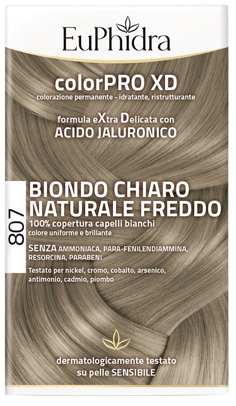 EUPHIDRA COLORPRO XD 807 BIONDO CHIARO NATURALE F COLORE + ATTIVANTE + BALSAMO + CUFFIA + GUANTI - Farmapre