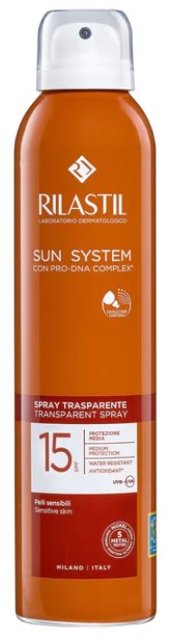 RILASTIL SUN SYSTEM TRANSPARENT SPRAY SPF15 200 ML - Farmapre