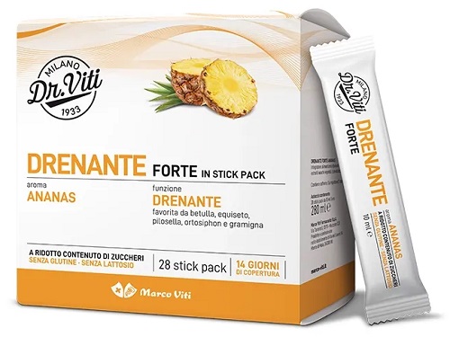 DR VITI DRENANTE FORTE ANANAS 28 STICK PACK SENZA ZUCCHERI - Farmapre