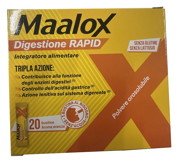 MAALOX DIGESTIONE RAPID 20 BUSTINE DA 2 G - Farmapre