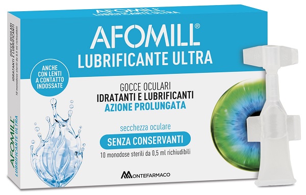 AFOMILL LUBRIFICANTE ULTRA GOCCE OCULARI 10 FLACONCINI 0,5 ML - Farmapre