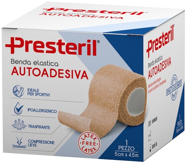 BENDA ELASTICA AUTOADESIVA LATEX FREE PRESTERIL CM 5X4,5 M TESI SKIN - Farmapre