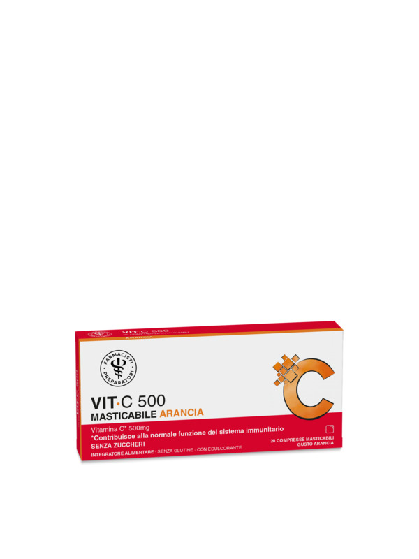 LFP VIT C 500 MASTICABILE ARANCIA 20 COMPRESSE MASTICABILI DA 1,65 G - Farmapre
