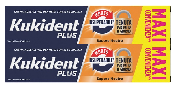 KUKIDENT BIPACCO MORSO INSUPERABILE CREMA ADESIVA DENTIERE 57 G X 2 - Farmapre