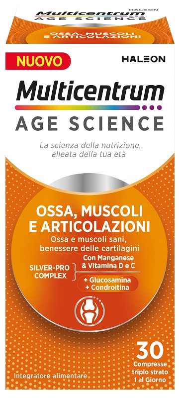 MULTICENTRUM AGE SCIENCE OSSA MUSCOLI ARTICOLAZIONI 30 COMPRESSE - Farmapre