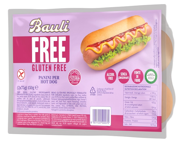 BAULI FREE PANINI HOT DOG 2 PEZZI DA 75 G - Farmapre