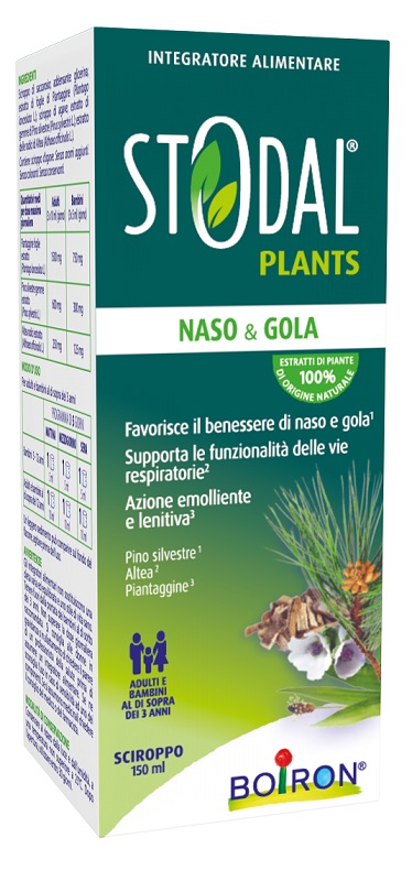 STODAL PLANTS NASO E GOLA SCIROPPO 150 ML SENZA GLUTINE NATURALMENTE PRIVO DI LATTOSIO - Farmapre