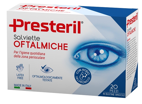 SALVIETTE OFTALMICHE PRESTERIL 20 PEZZI - Farmapre