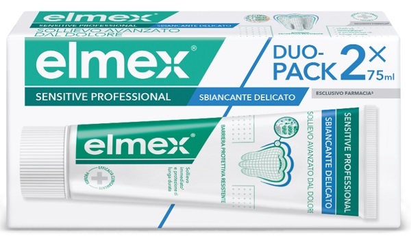ELMEX SENSITIVE PROFESSIONAL WHITENING DENTIFRICIO DUO PACK 2 TUBI DA 75 ML - Farmapre