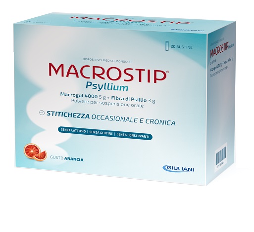 MACROSTIP PSYLLIUM 14 BUSTINE GUSTO ARANCIA SENZA GLUTINE SENZA LATTOSIO - Farmapre
