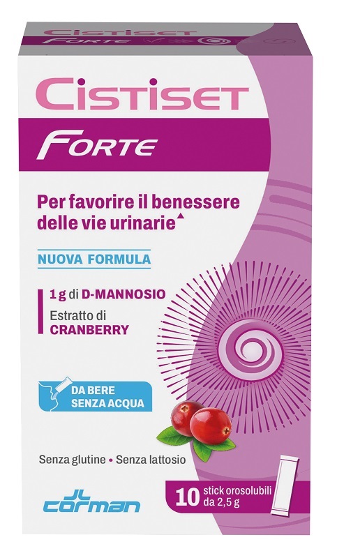 CISTISET FORTE 10 STICK OROSOLUBILI DA 2,5 G SENZA GLUTINE SENZA LATTOSIO - Farmapre