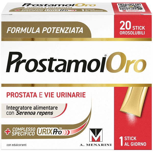 PROSTAMOL ORO 20 STICK OROSOLUBILI DA 1,6 G GUSTO FRUTTI ROSSI CON EDULCORANTI SENZA ZUCCHERI SENZA GLUTINE NATURALMENTE PRIVO DI LATTOSIO - Farmapre