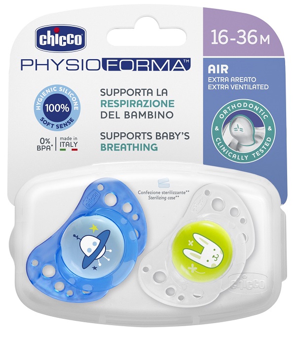 CHICCO SUCCHIETTO AIR BOY IN SILICONE 16-36 MESI 2 PEZZI - Farmapre