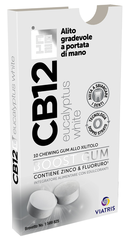 CB12 BOOST EUCALYPTUS WHITE 10 CHEWING GUM - Farmapre