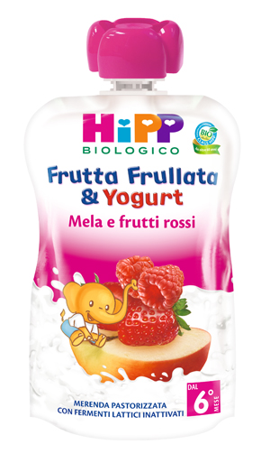 HIPP BIO FRUTTA FRULLATA YOGURT MELA FRUTTI ROSSI 90 G - Farmapre