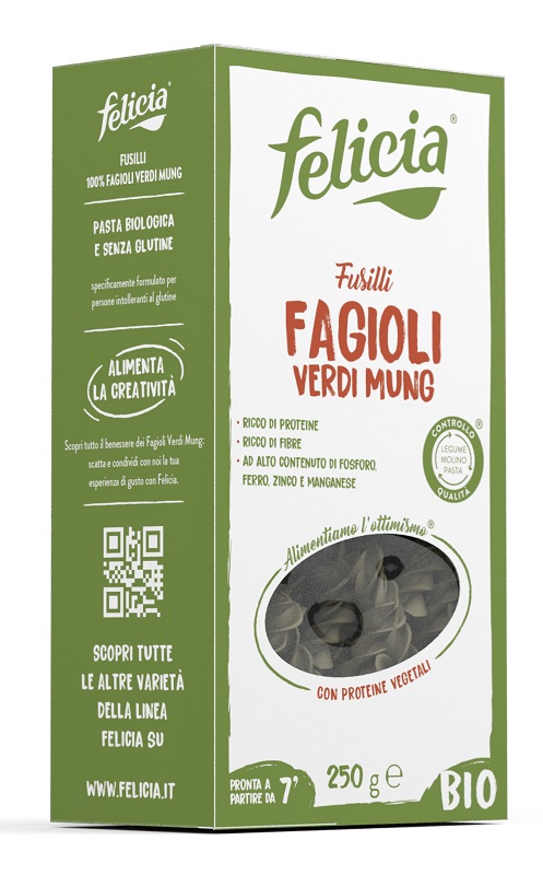 FELICIA BIO FUSILLI FAGIOLI VERDI MUNG 250 G - Farmapre