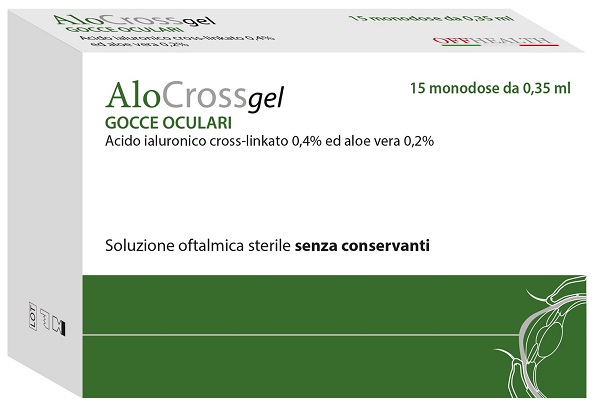 ALOCROSS SOLUZIONE OFTALMICA ACIDO IALURONICO CROSS-LINKATO 0,2% E ALOE VERA 15 MONODOSE DA 0,35 ML - Farmapre