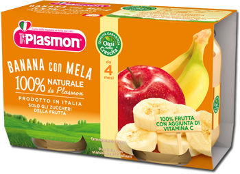 PLASMON OMOGENEIZZATO BANANA/MELA 2 X 104 G - Farmapre