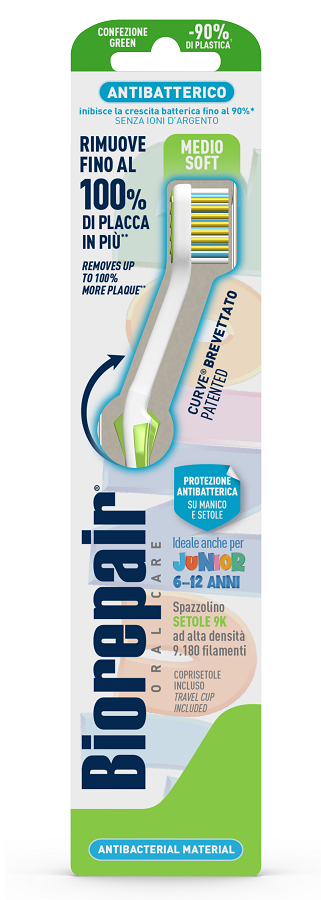 BIOREPAIR ORAL CARE SPAZZOLINO ANTIBATTERICO JUNIOR 6-12 ANNI PIU' COMFORT SETOLE MEDIO SOFT - Farmapre