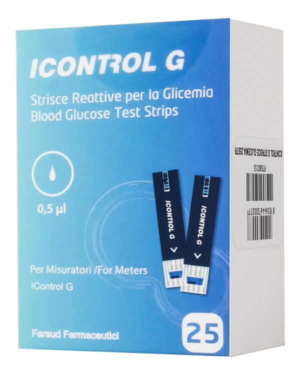 STRISCE MISURAZIONE GLICEMIA ICONTROL G 25 PEZZI - Farmapre