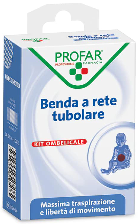 BENDA A RETE ELASTICA OMBELICALE 3 M TESI + 3 GARZE CALIBRO 6 PROFAR - Farmapre