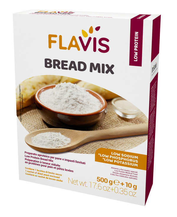 FLAVIS BREAD MIX PREPARATO PER PANE E IMPASTI LIEVITATI APROTEICI 500 G - Farmapre