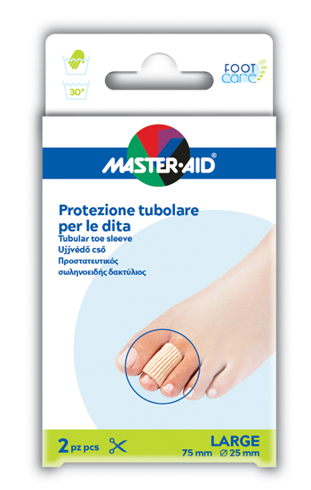 PROTEZIONE TUBOLARE IN GEL MASTER-AID FOOTCARE ELASTICIZZATO LARGE 7,5 CM 20 MM 2 PEZZI C5 - Farmapre