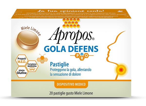 APROPOS GOLA DEFENS PRO 20 PASTIGLIE MIELE LIMONE - Farmapre