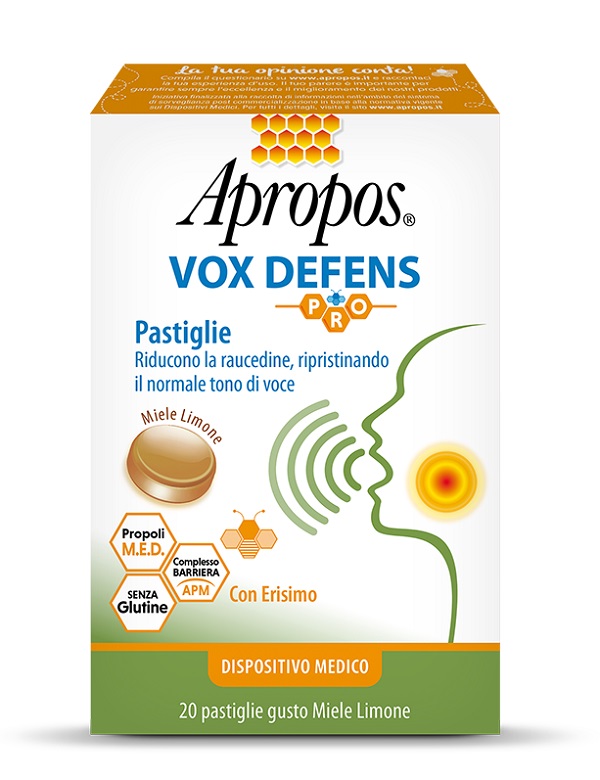APROPOS VOX DEFENS PRO MIELE LIMONE 20 PASTIGLIE - Farmapre