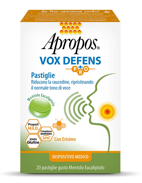 APROPOS VOX DEFENS PRO MENTOLO EUCALIPTO 20 PASTIGLIE - Farmapre