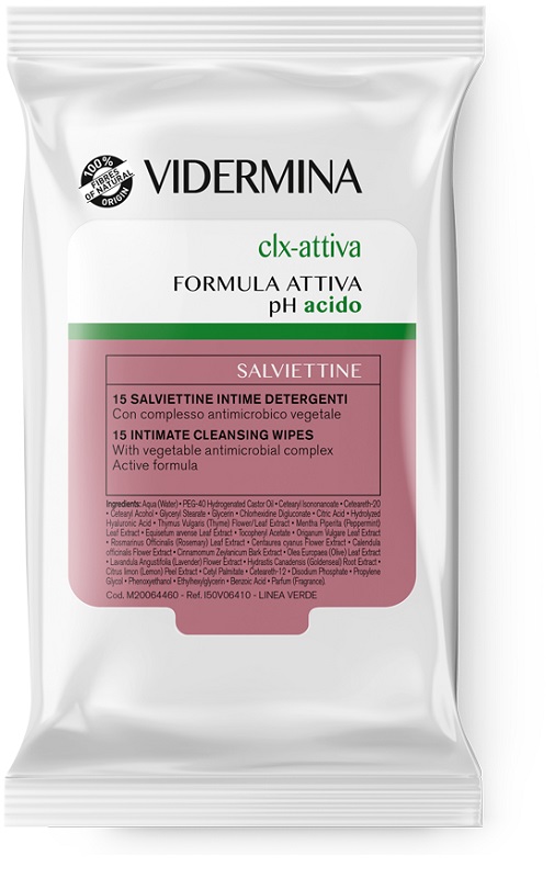 VIDERMINA CLX ATTIVA 15 SALVIETTE INTIME DETERGENTI - Farmapre