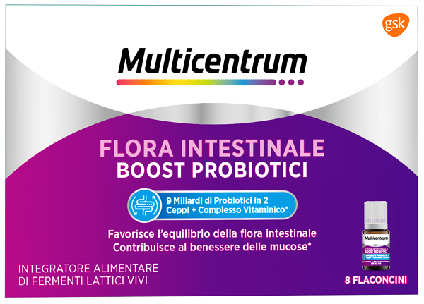 MULTICENTRUM FLORA INTESTINALE BOOST PROBIOTICI 8 FLACONCINI - Farmapre