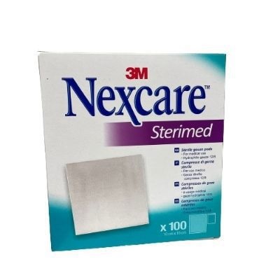GARZA COMPRESSA STERIMED NEXCARE IN COTONE IDROFILO 20 FILI MULTILINGUAL 100 PEZZI - Farmapre