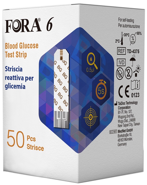 STRISCE MISURAZIONE GLICEMIA FORA 6 CONNECT BOX DA 50 PEZZI - Farmapre