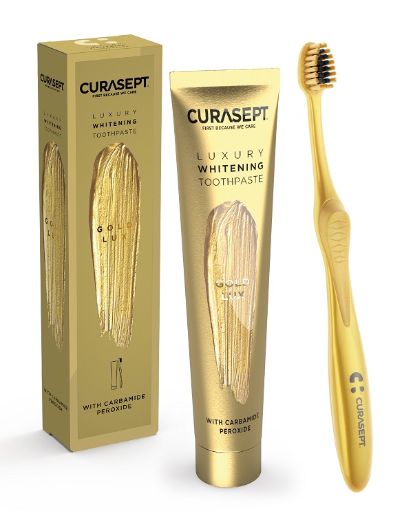 CURASEPT GOLD LUXURY WHITENING DENTIFRICIO 75 ML + SPAZZOLINO - Farmapre
