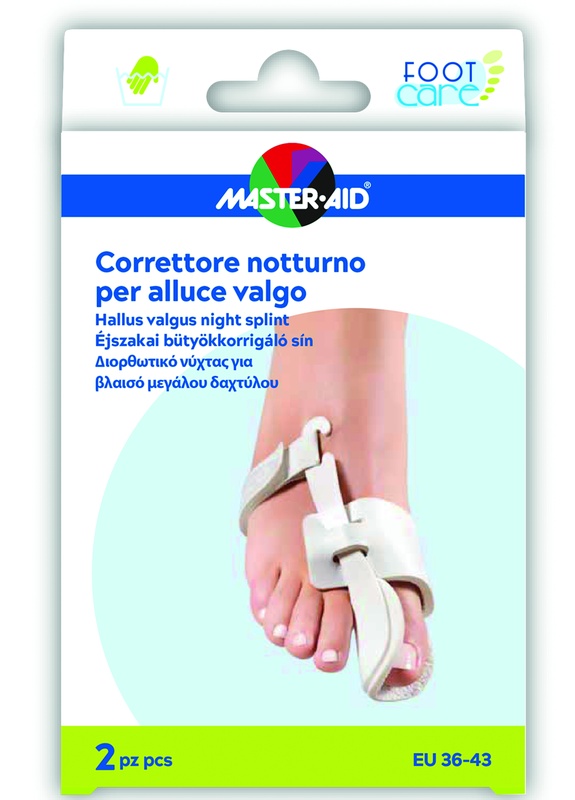 CORRETTORE NOTTE ALLUCE VALGO MASTER-AID FOOTCARE 36-43 2 PEZZI D10 - Farmapre
