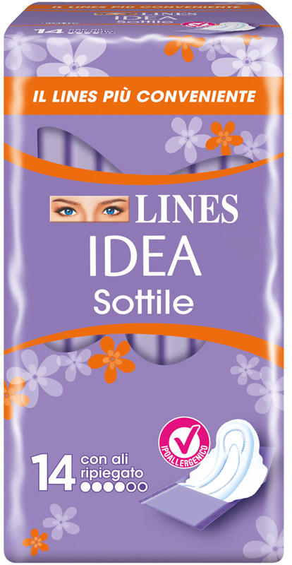 LINES IDEA ASSORBENTE SOTTILE RIPIEGATO CON ALI 14 PEZZI - Farmapre